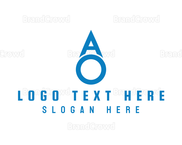 Liquid Droplet Letter AO Logo