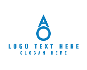 Plumbing - Liquid Droplet Letter AO logo design