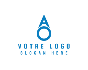 Dew - Liquid Droplet Letter AO logo design