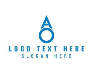 Liquid Droplet Letter AO Logo