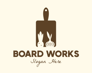 Board - Brown Vegetable Kitchen Board logo design
