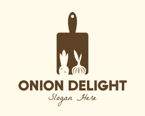 Onion - Brown Vegetable Kitchen Board logo design