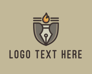 Law School - Torch Fountain Pen logo design