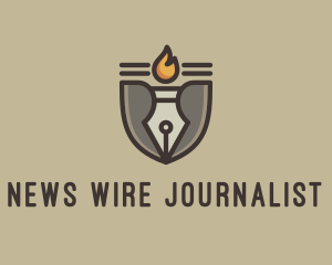 Journalist - Torch Fountain Pen logo design