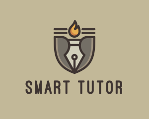 Tutor - Torch Fountain Pen logo design