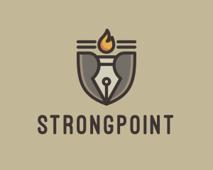 Academic - Torch Fountain Pen logo design