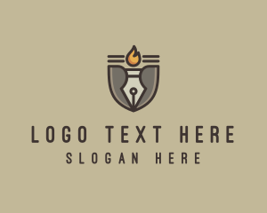 Scribe - Torch Fountain Pen logo design