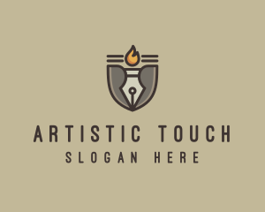 Torch Fountain Pen logo design