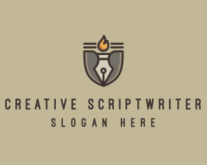 Torch Fountain Pen logo design