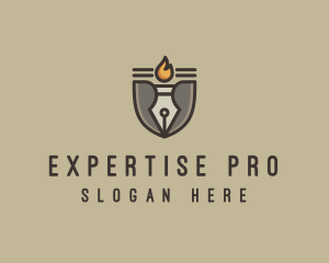 Torch Fountain Pen logo design