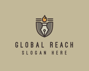 Torch Fountain Pen logo design