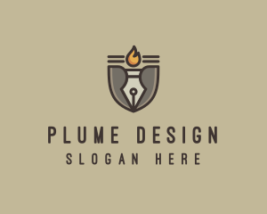 Torch Fountain Pen logo design