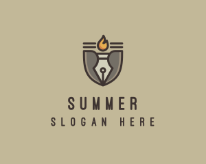 Torch Fountain Pen logo design