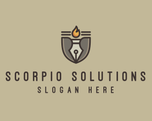 Torch Fountain Pen logo design