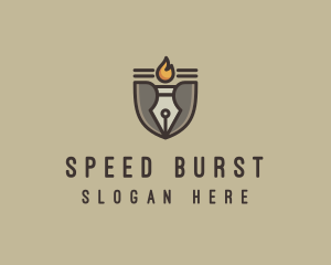 Torch Fountain Pen logo design