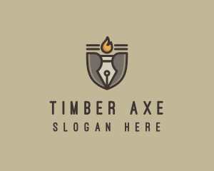 Torch Fountain Pen logo design