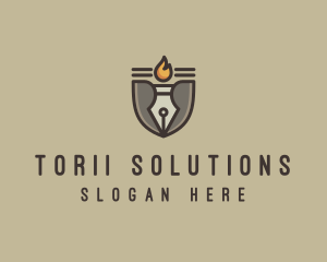 Torch Fountain Pen logo design