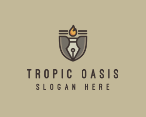 Torch Fountain Pen logo design