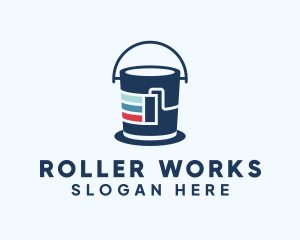 Paint Roller Bucket logo design