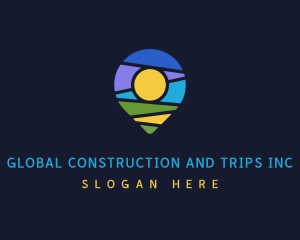 Location Pin Travel Agency Logo