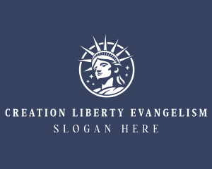 Patriotic Statue of Liberty logo design