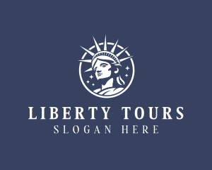 Patriotic Statue of Liberty logo design