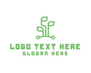 Futuristic - Digital Plant Tech logo design