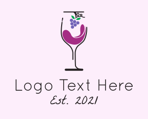 Wine Tasting - Grapes Wine Glass logo design