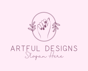 Floral Feminine Fingernail logo design