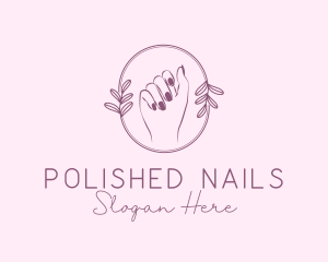 Floral Feminine Fingernail logo design