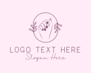 Pedicure - Floral Feminine Fingernail logo design
