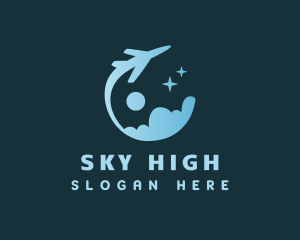 Airline Plane Cloud logo design