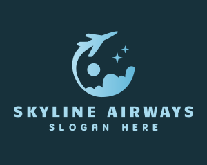 Airliner - Airline Plane Cloud logo design