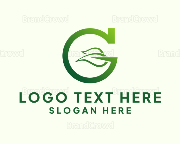 Green Leaf Letter G Logo