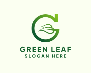 Green Leaf Letter G logo design