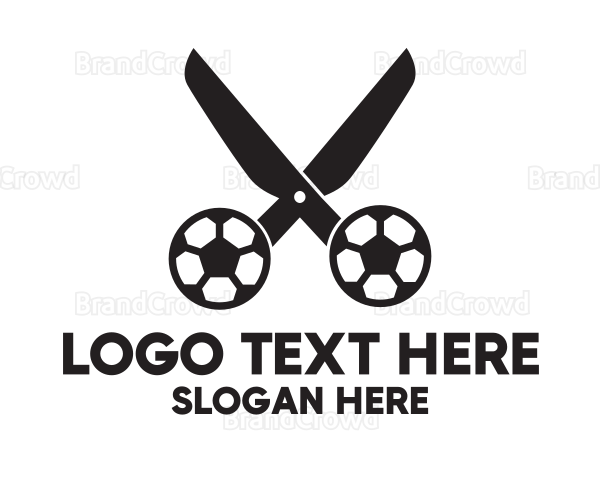 Soccer Ball Scissors Logo