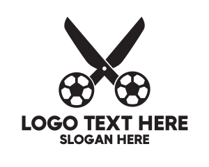 League - Soccer Ball Scissors logo design