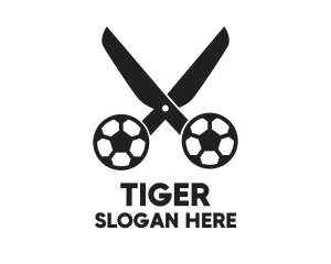 Soccer Ball Scissors  Logo