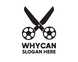 League - Soccer Ball Scissors logo design