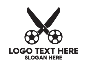 League - Soccer Ball Scissors logo design