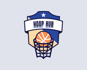 Hoop - Basketball Sports League logo design