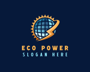 Renewable Energy - Solar Energy Globe logo design