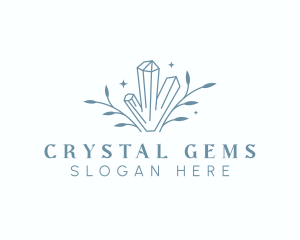 Leaf Sparkle Crystals logo design