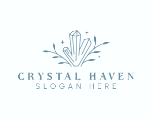 Crystals - Leaf Sparkle Crystals logo design