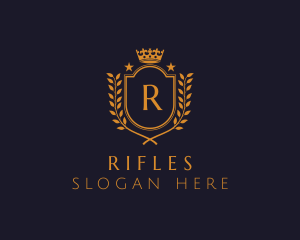 Royalty Wreath Shield logo design