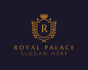 Royalty Wreath Shield logo design