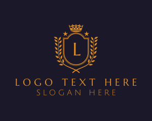 Letter - Royalty Wreath Shield logo design