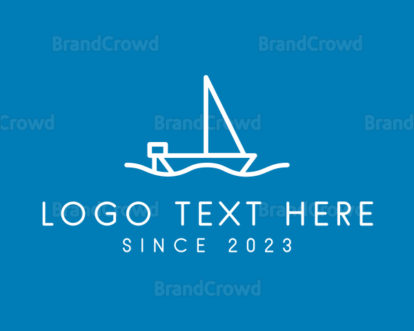 Sea Sailboat Travel Logo