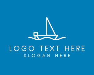 Sea Sailboat Travel Logo