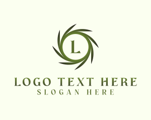 Gradient - Leaves Wreath Circle logo design